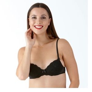 ✨Little Women perfectly you Bra! Black lace bra. Small Bust. 34AAA wire free
